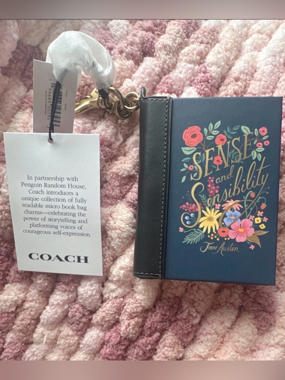 SOLD OUT LIMITED EDITION Coach Floral 'Sense and Sensibility' Book Bag Charm